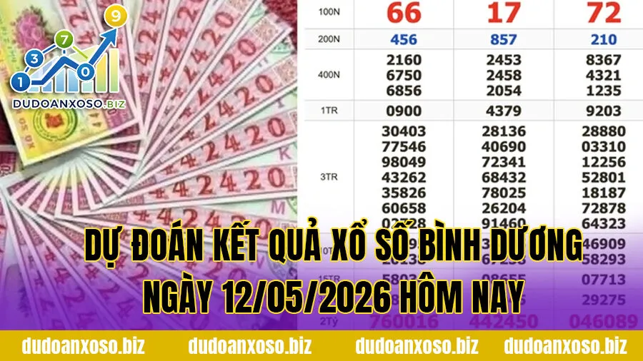Dự đoán kết quả xổ số Bình Dương ngày 12/05/2026 hôm nay