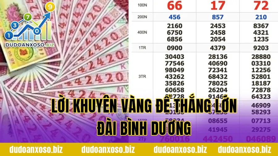 Lời khuyên vàng để thắng lớn đài Bình Dương